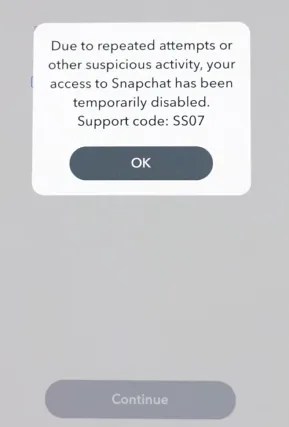 Código de suporte SS07 no Snapchat